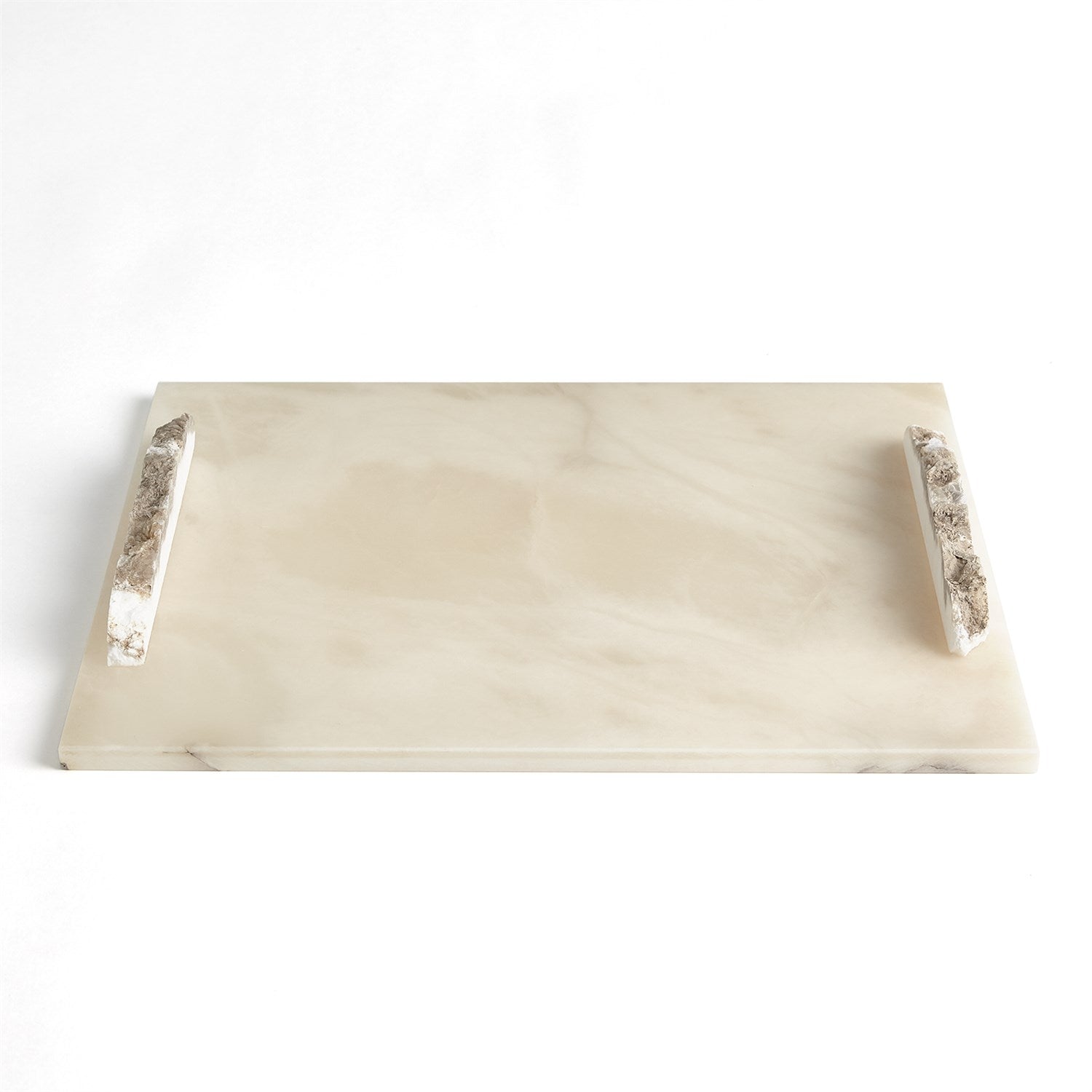 Alabaster Tray with Rock Handles