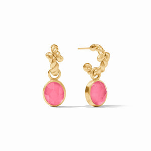 Nassau Hoop & Charm Earring Iridescent Peony Pink