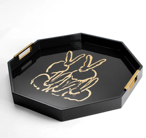 Rabbit Gold Leaf & Lacquer Tray